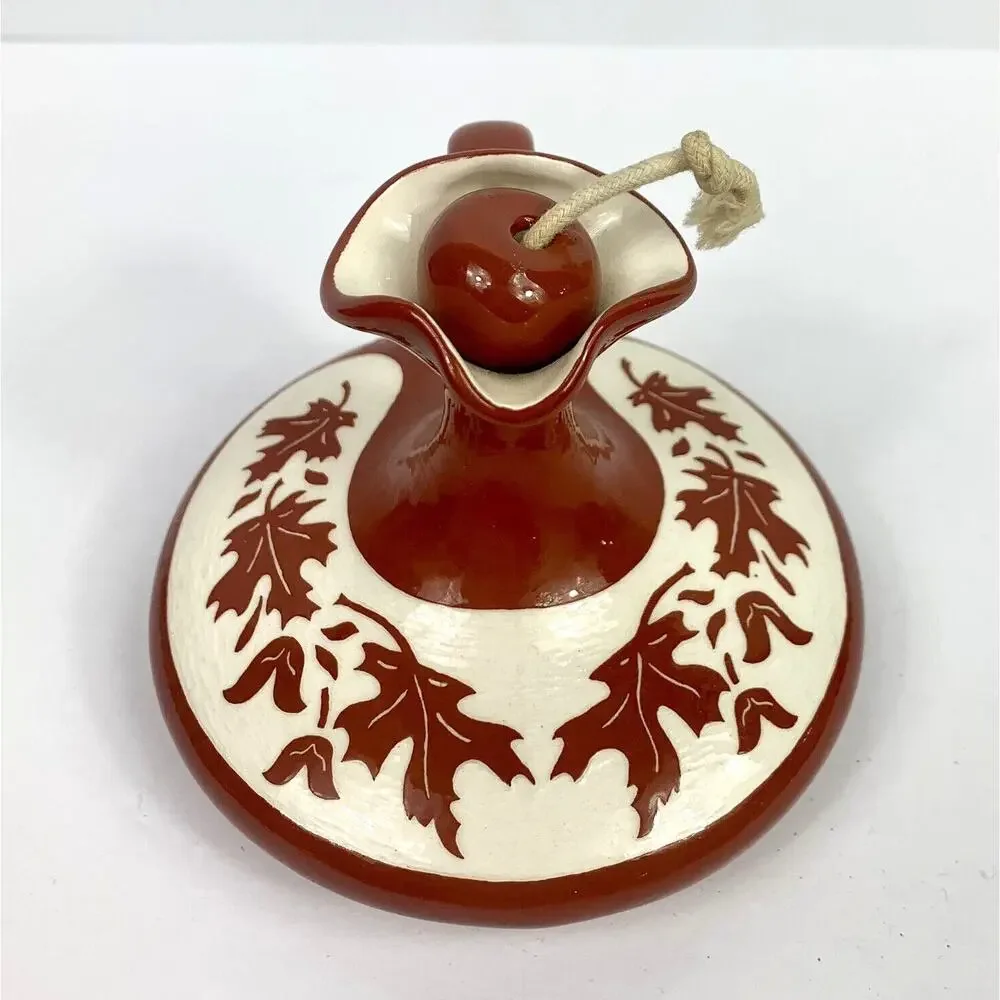Vtg Handmade Pitcher Syrup Maple Leaf Pattern Fall Autumn Farm Country Cottage